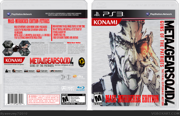 Metal Gear Solid 4: Murder Edition box art cover