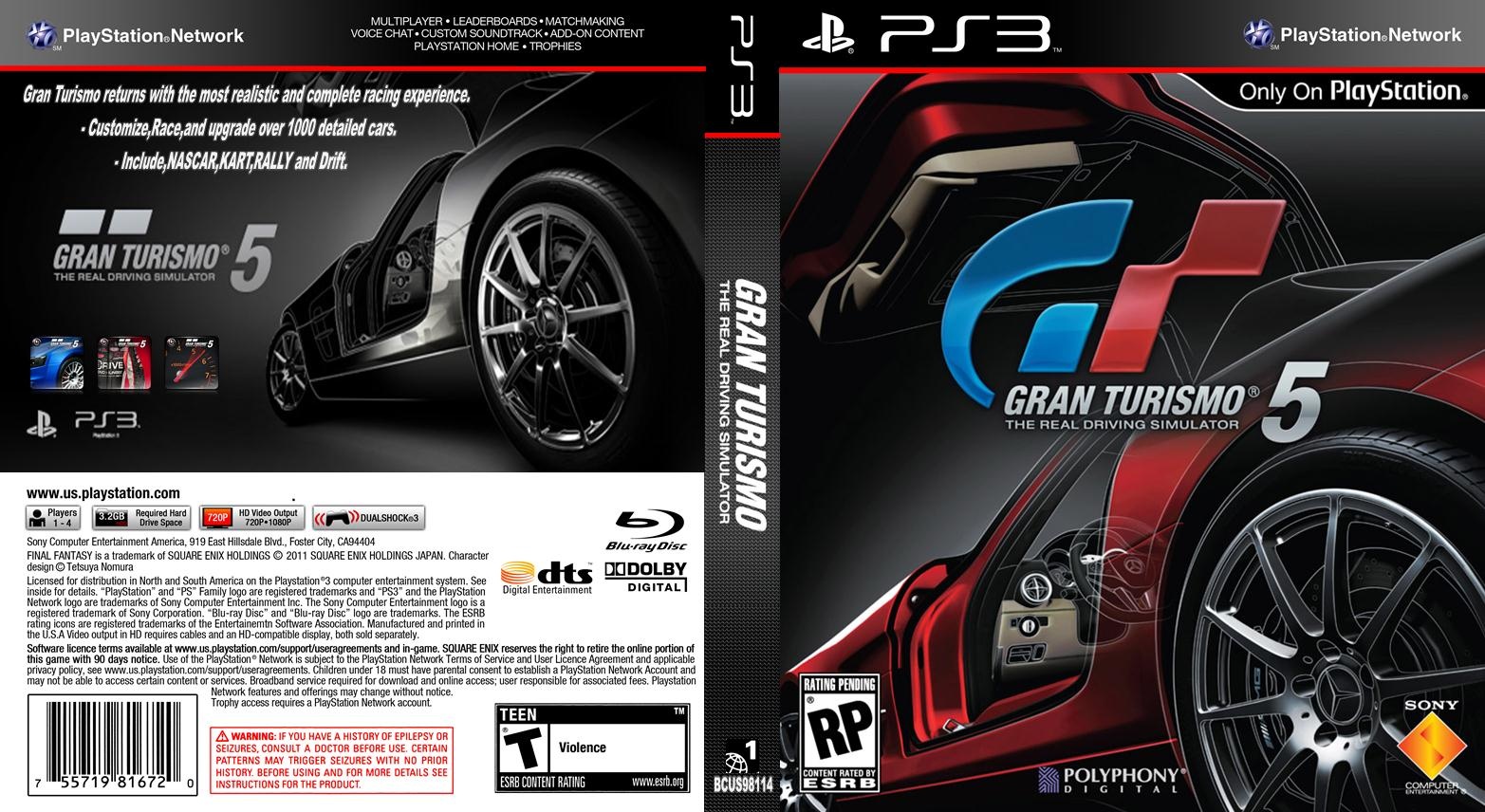 Gran Turismo 5 semi original box cover