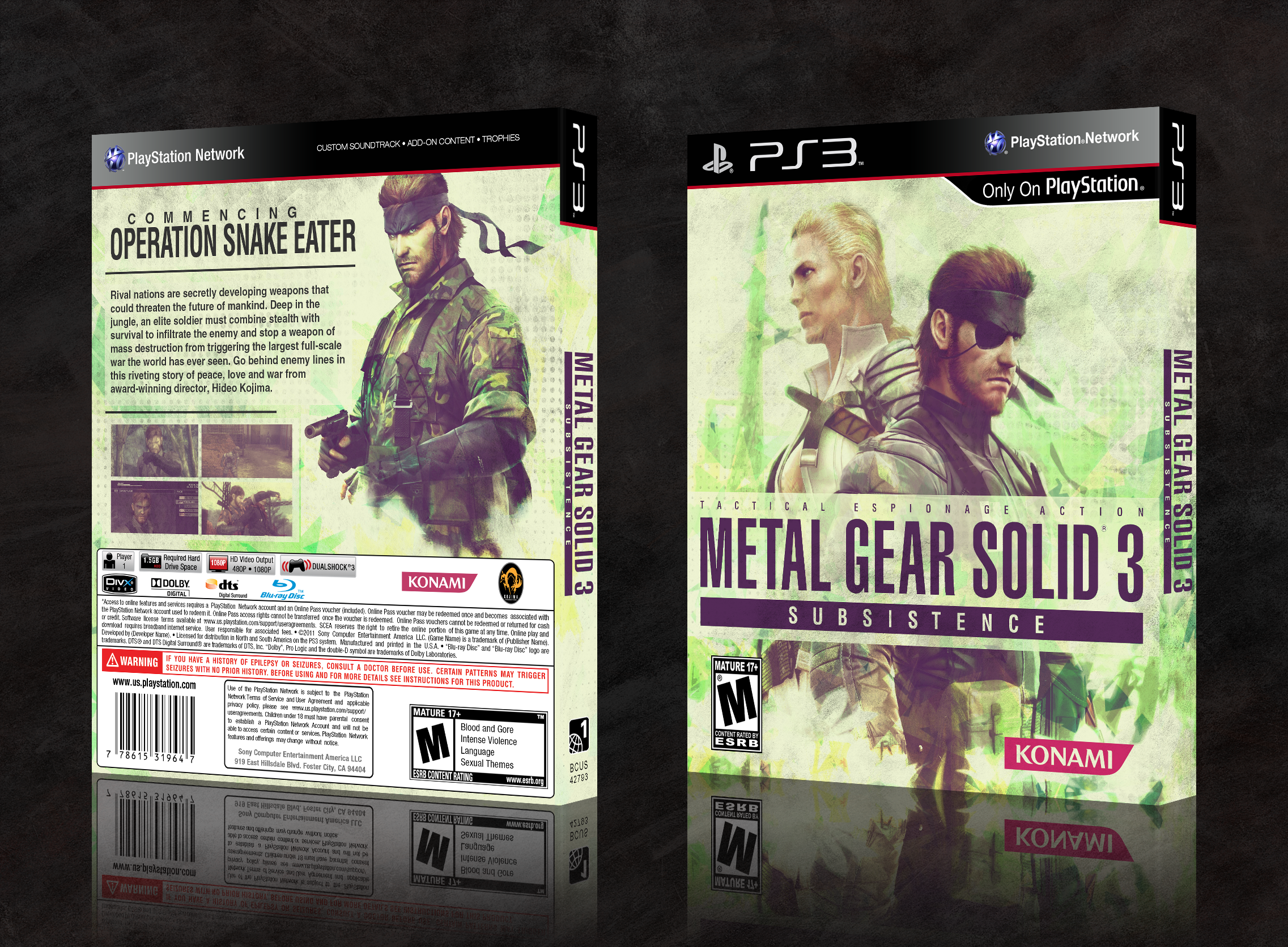 Metal Gear Solid 3: Subsistence box cover