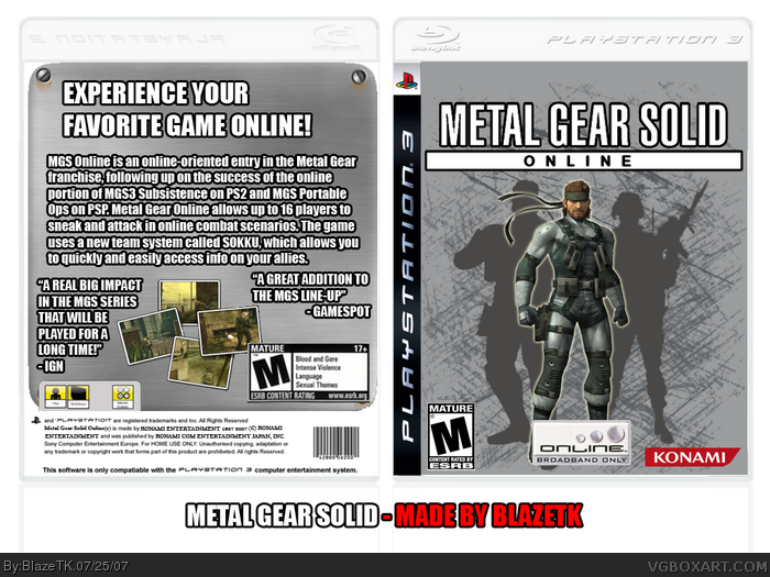 Metal Gear Solid: Online box art cover
