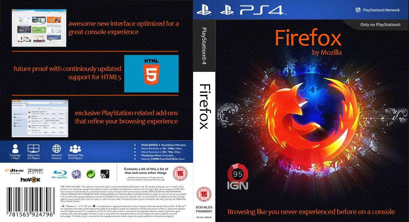 Firefox for PlayStation 4 box cover