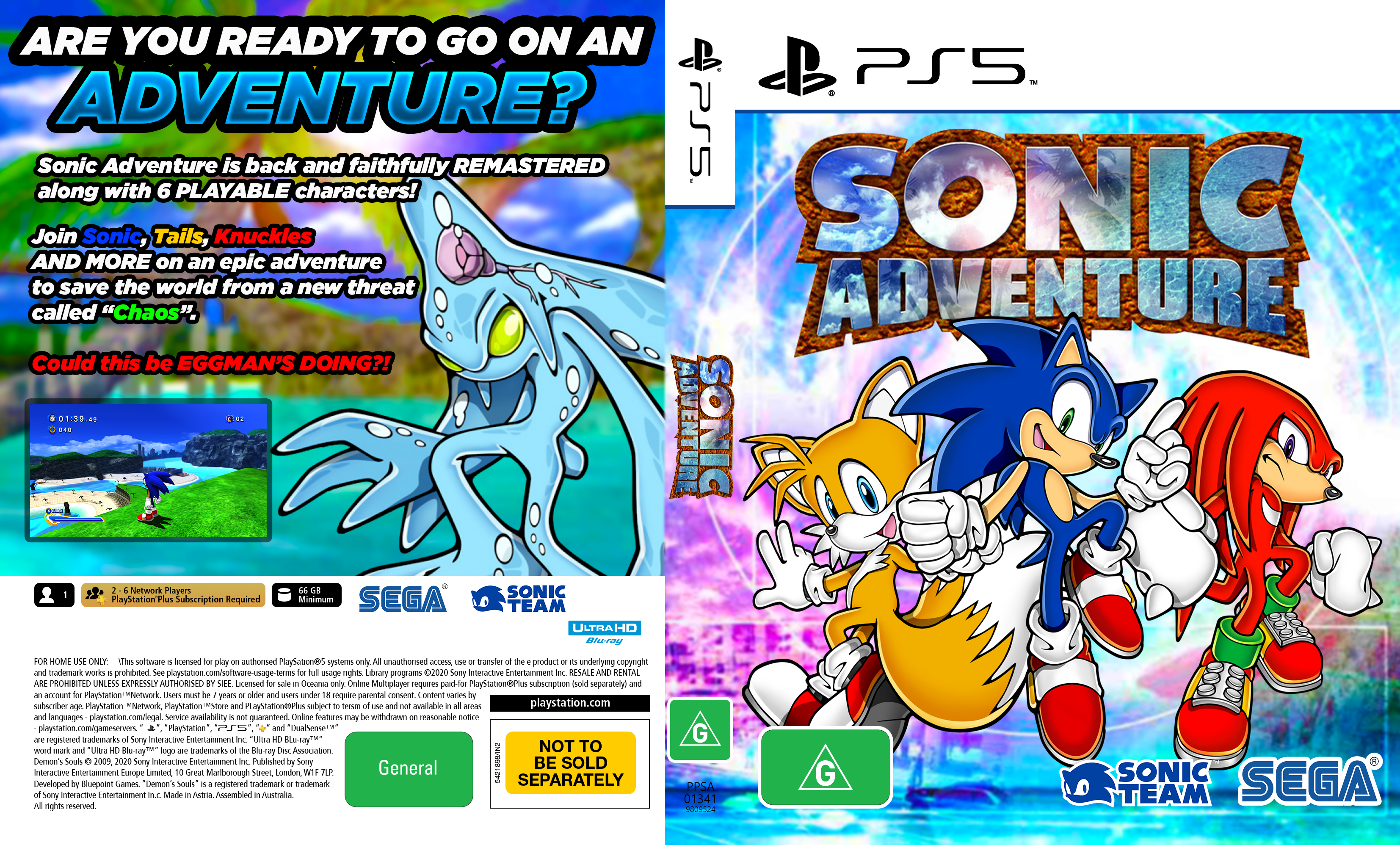Sonic Adventure Remastered For The PS5 box cover