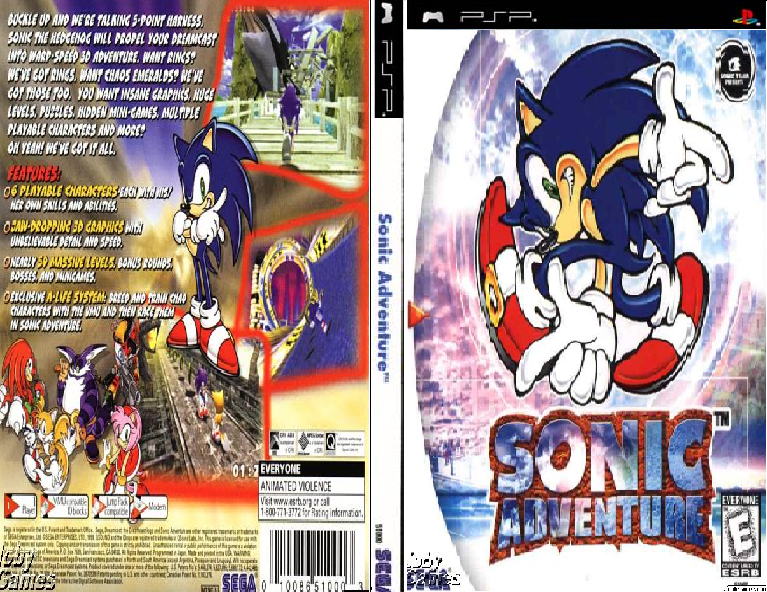 Sonic Adventure PSP box cover