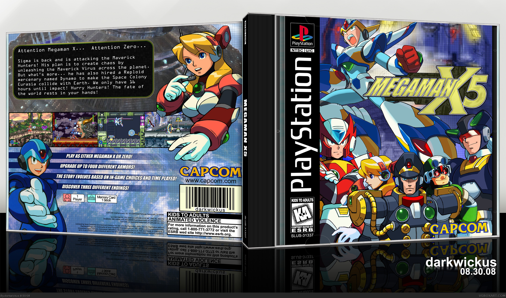 Megaman X5 box cover