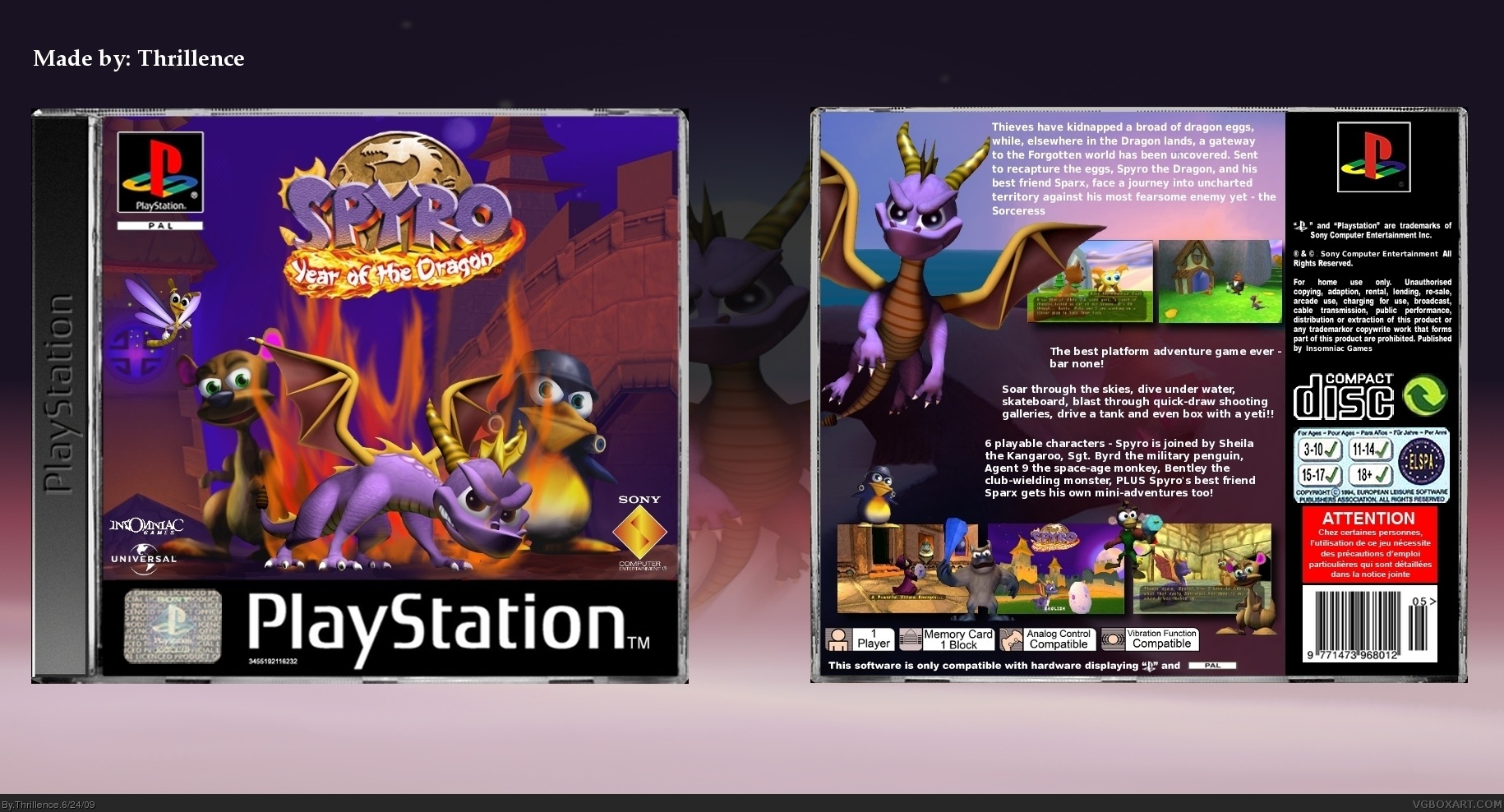 Spyro: Year of the Dragon box cover