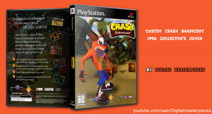 Custom Crash Bandicoot PS1 Cover box art cover