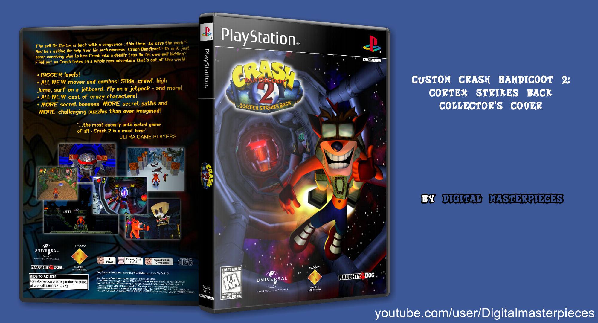 Custom Crash Bandicoot 2 PS1 Cover box cover