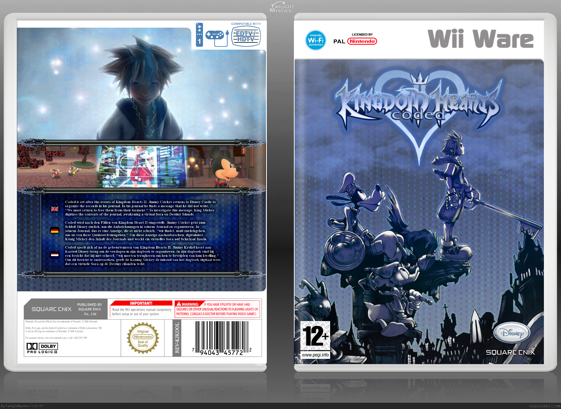 Kingdom Hearts: Coded (WiiWare Classic) box cover