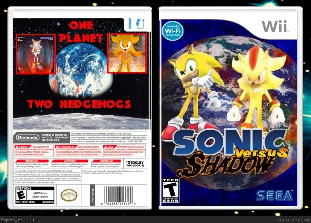 Sonic Vs Shadow box cover