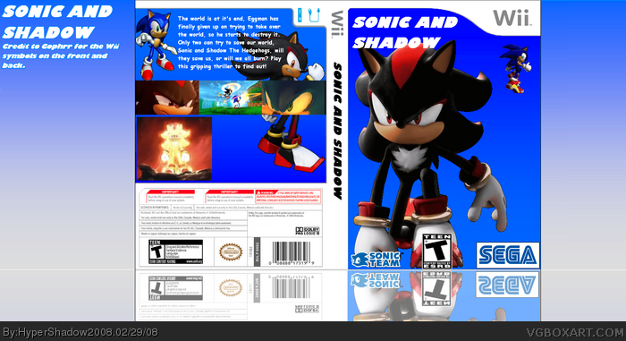 Sonic and Shadow box art cover