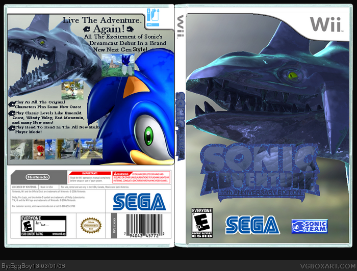 Sonic Adventure 10th Aniversary Edition box art cover