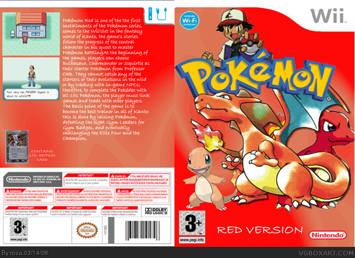Pokemon Red: Wii Edition box cover