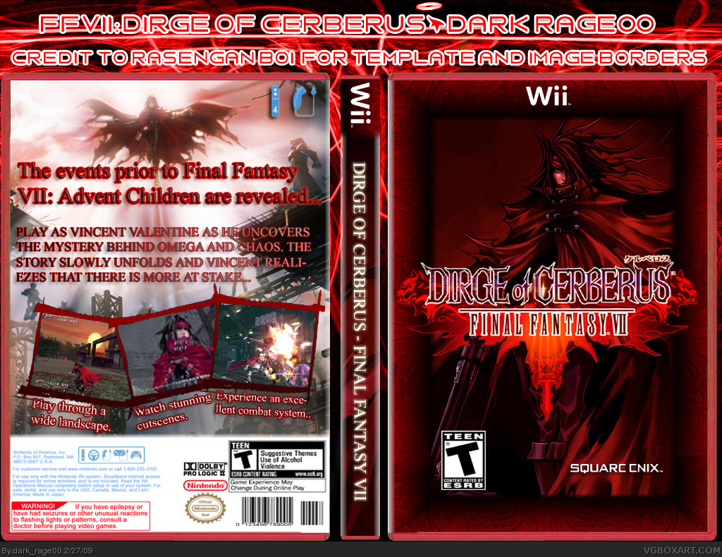Dirge of Cerberus - Final Fantasy VII box cover