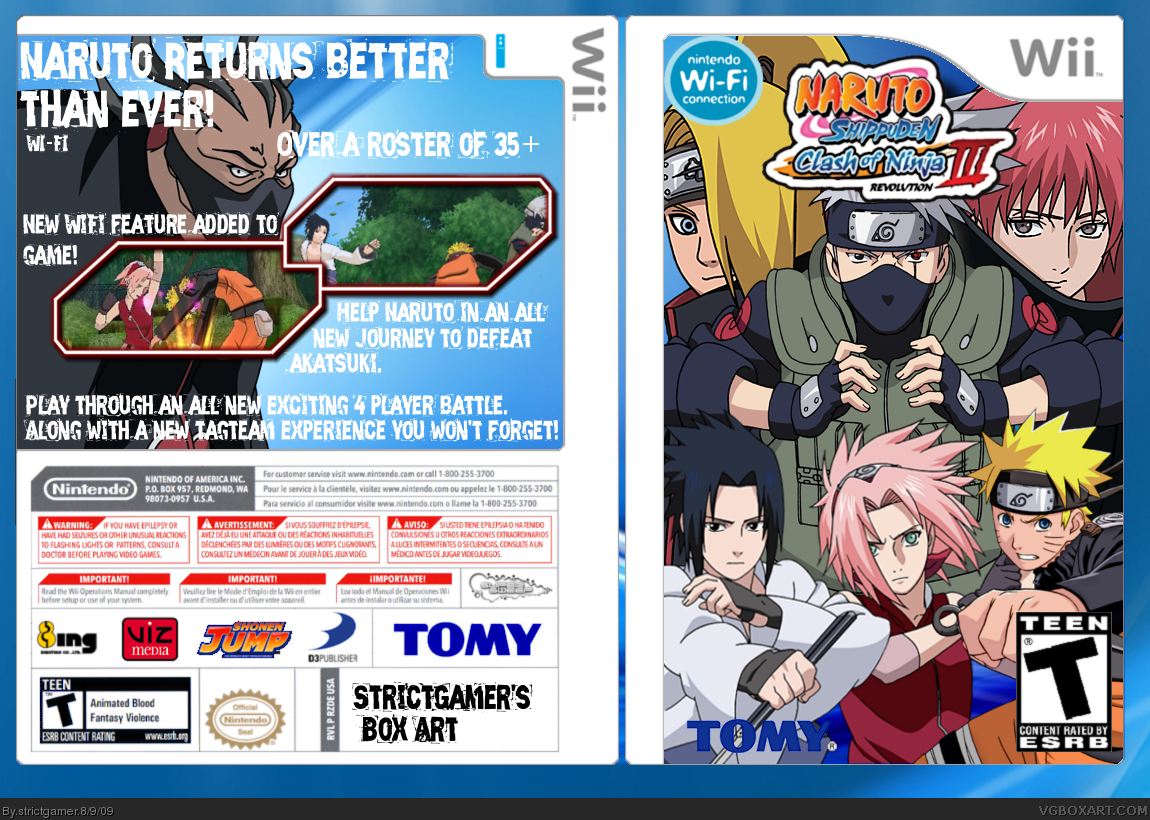 Naruto Shippuden: Clash of Ninja Revolution 3 box cover