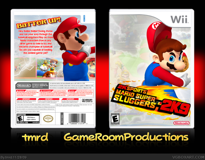 Mario Super Sluggers 2K9 box art cover