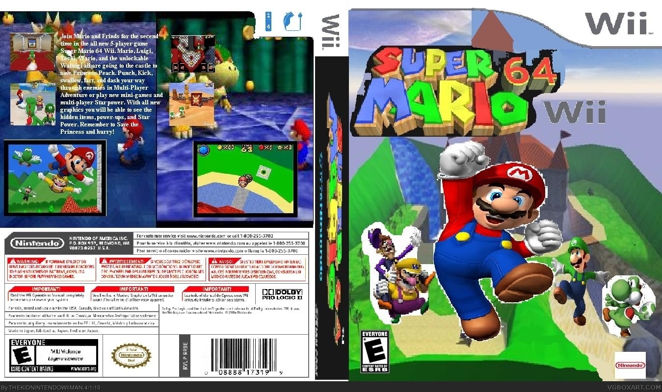Super Mario 64 Wii box cover