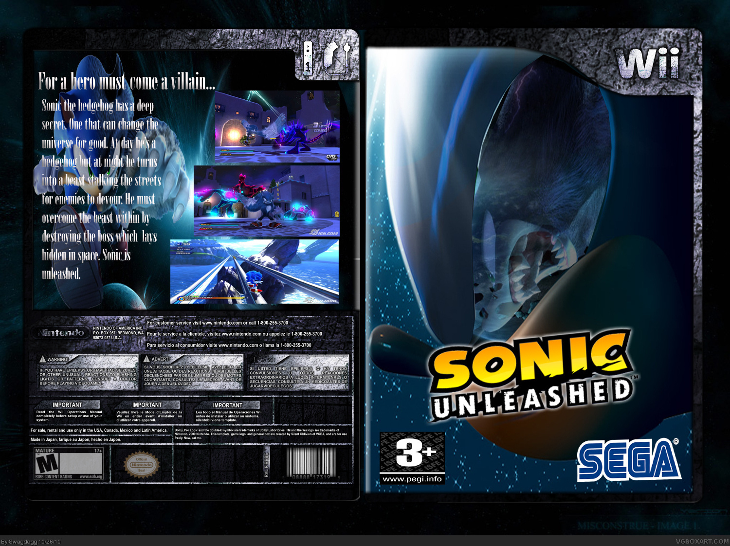 Sonic Unleashed Wii box cover