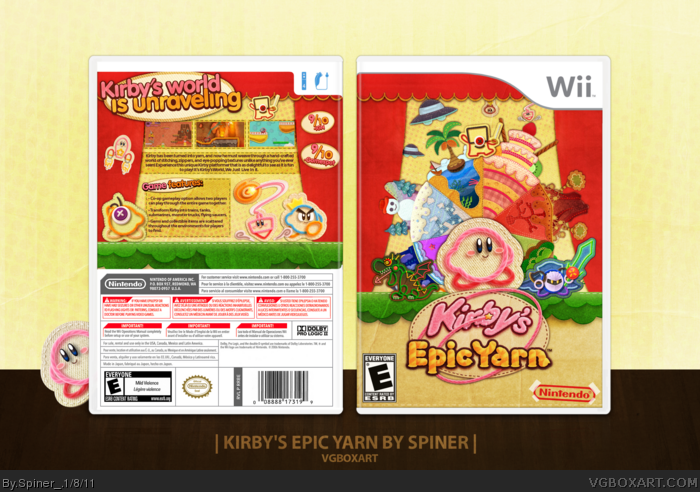 Kirby's Epic Yarn box art cover