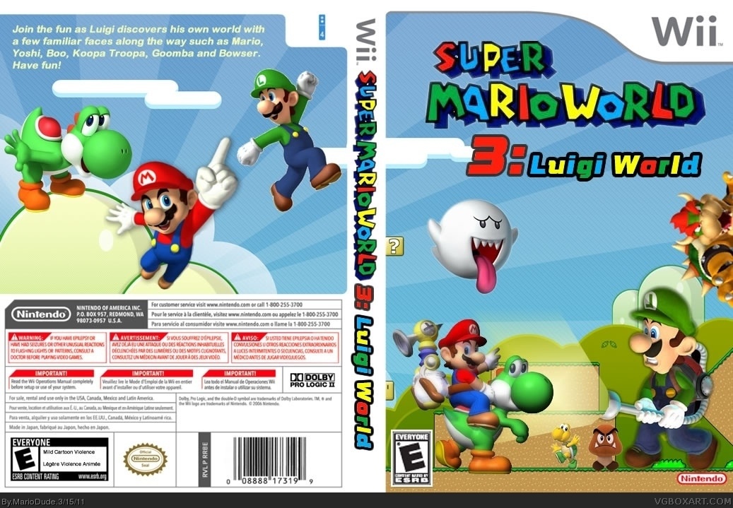 Super Mario World 3: Luigi World box cover