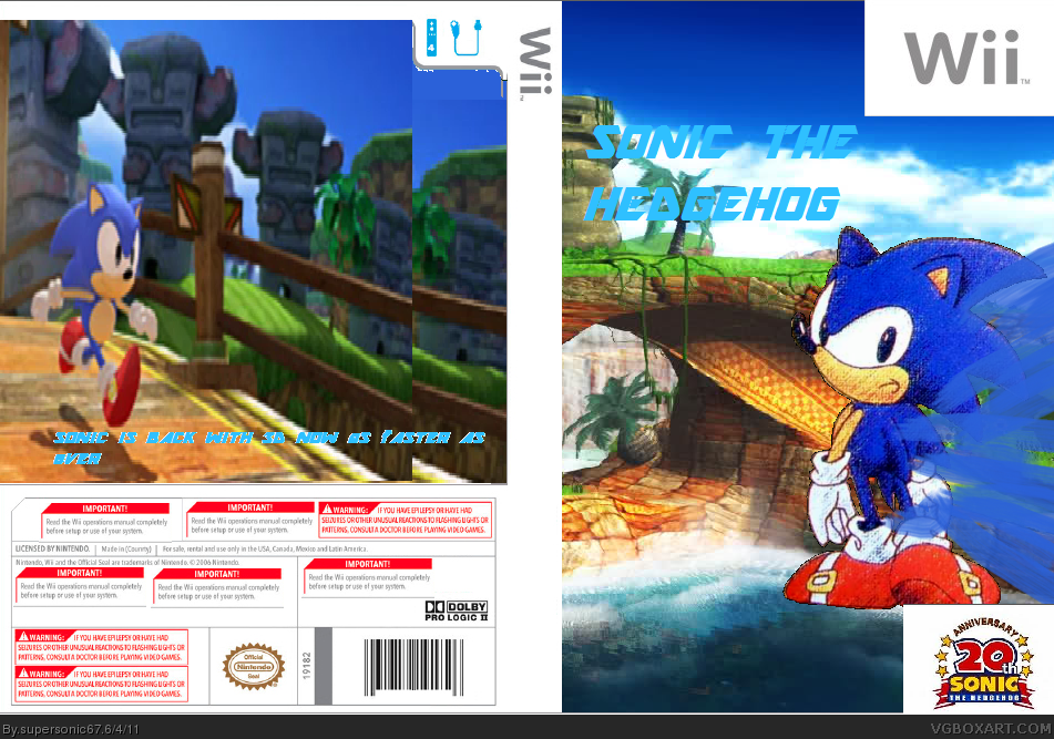 Sonic The Hedgehog 3D box cover