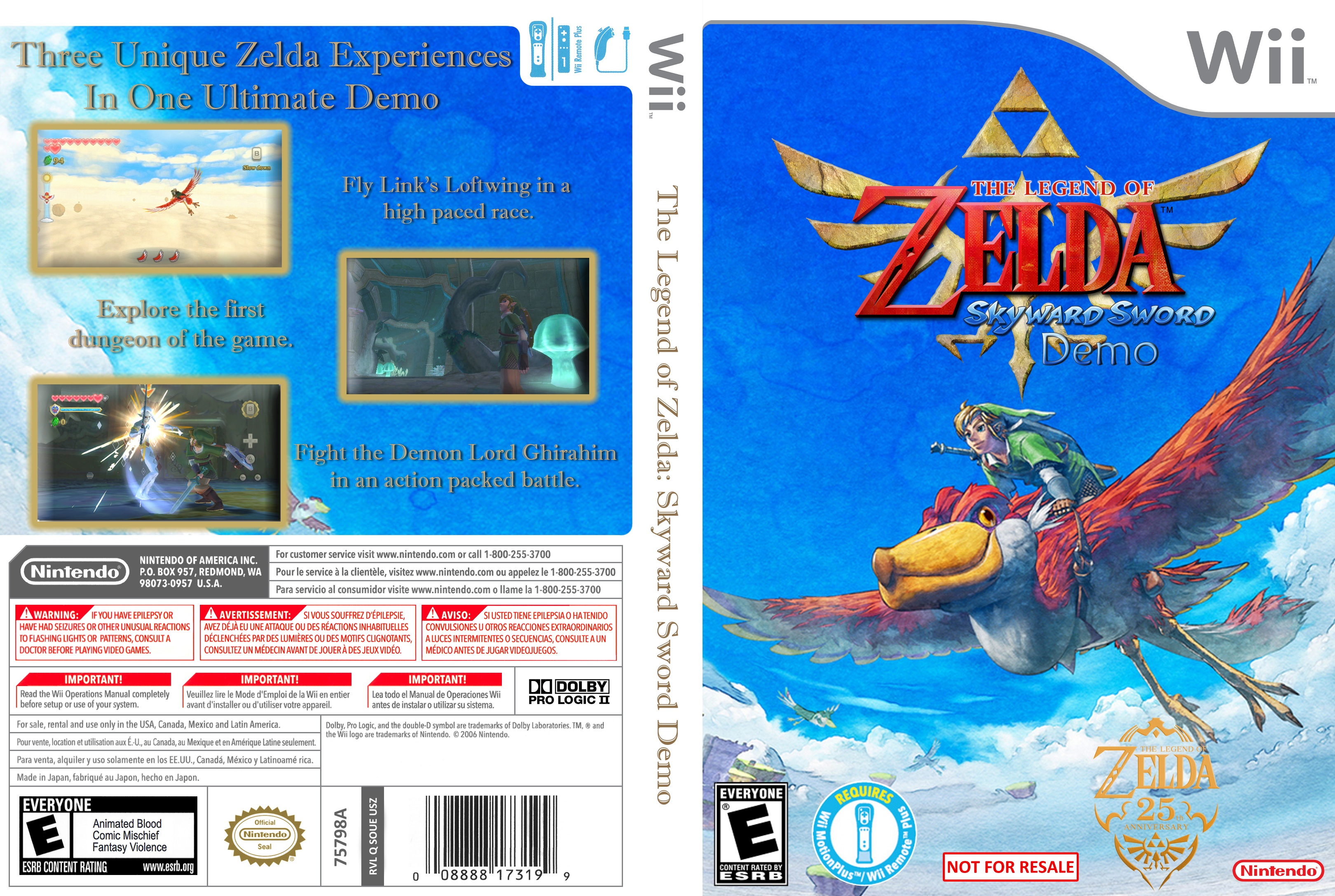 The Legend of Zelda Skyward Sword Retail Demo box cover