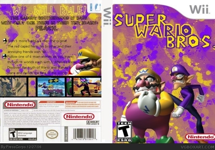 Super Wario Bros. box art cover