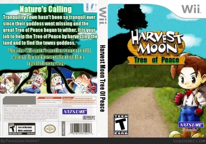 Harvest Moon: Tree Of Peace box art cover