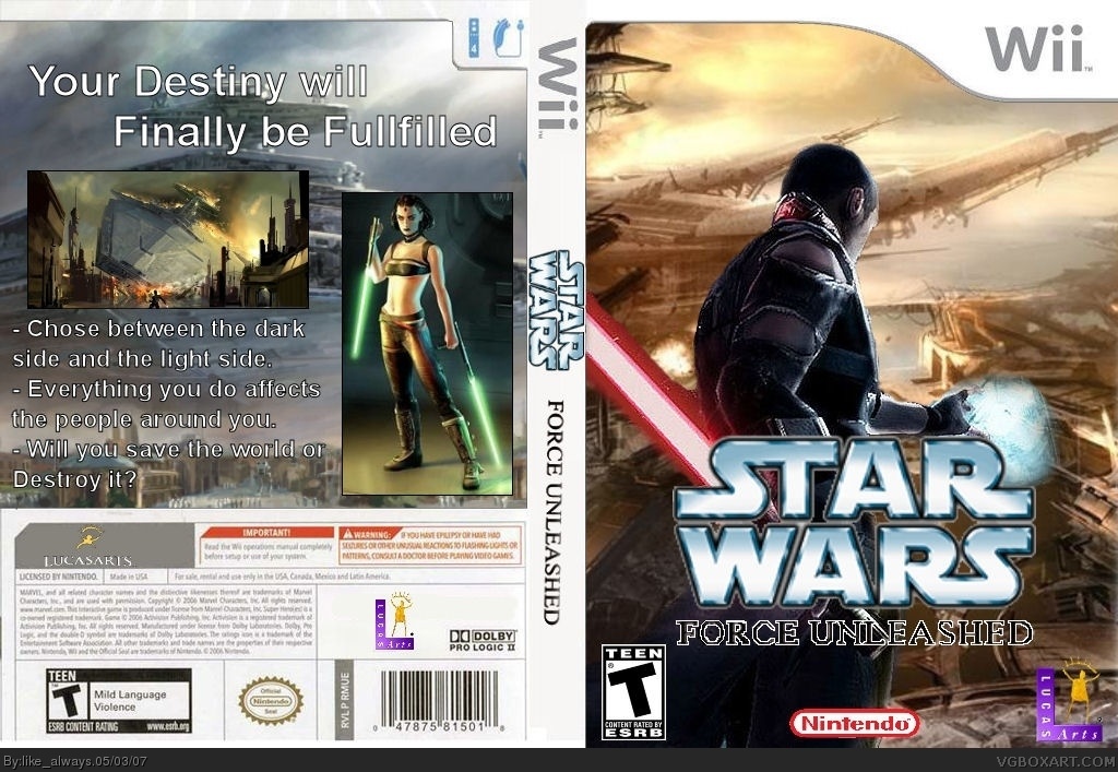 Star Wars Force Unleashed box cover