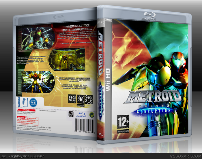 Metroid Prime 3: Corruption (WiiHD/Wii) box art cover