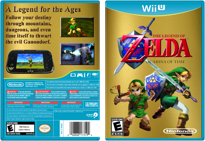 The Legend of Zelda: Ocarina of Time Wii U box art cover