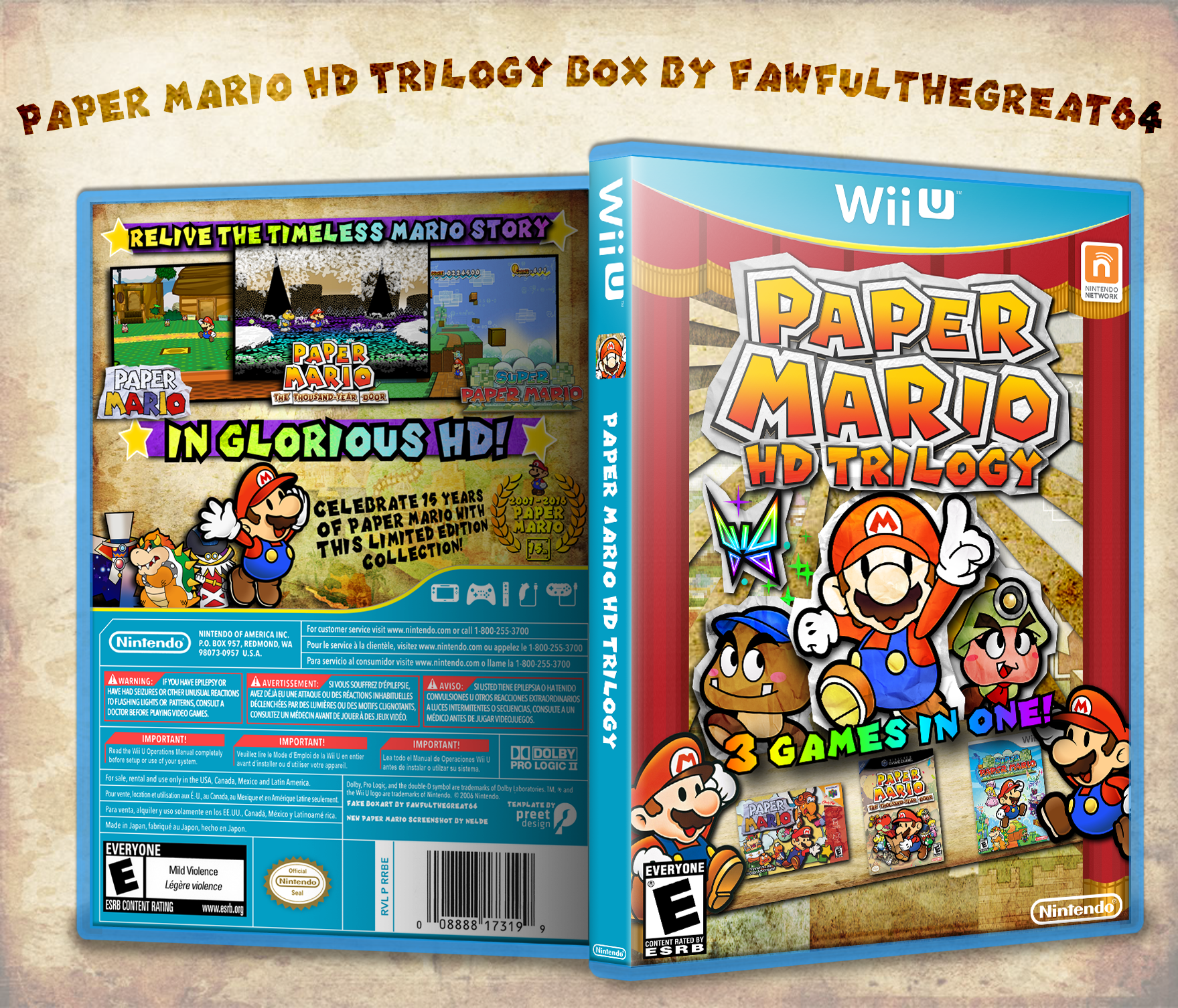 Paper Mario HD Trilogy box cover