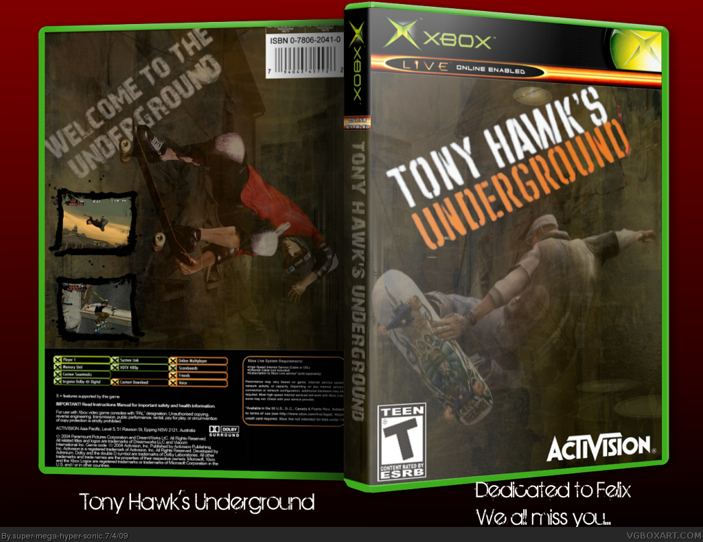 Tony Hawk's Underground box cover