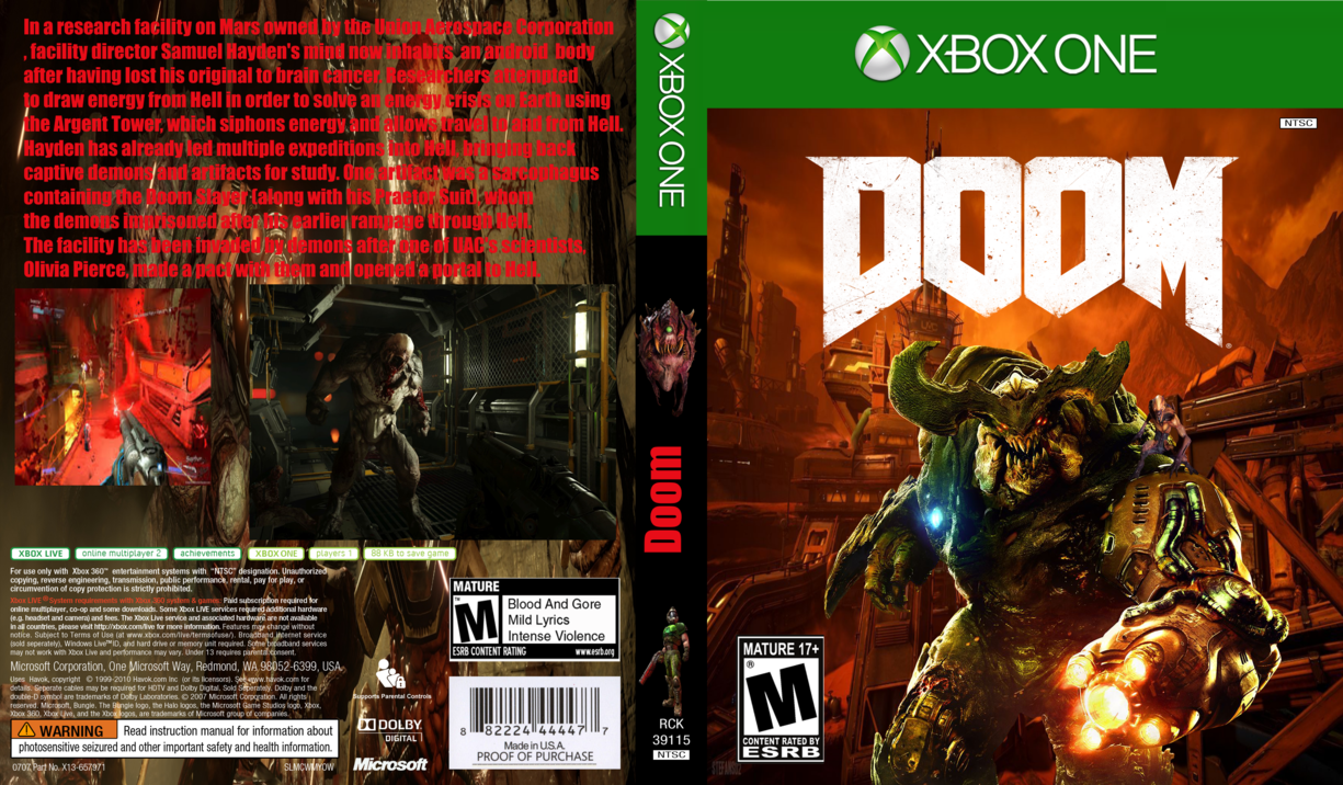 Doom (2016) box cover