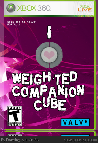 I <3 Weighted Companion Cube box cover