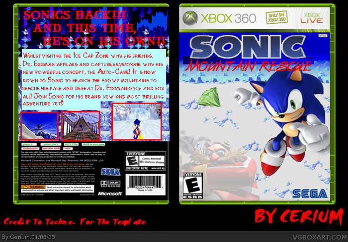 Sonic The Hedgehog: Mountain Rescue box art cover
