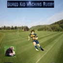 Bored kid watching rugby Box Art Cover