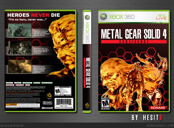 Metal Gear Solid 4: Subsidence box art cover