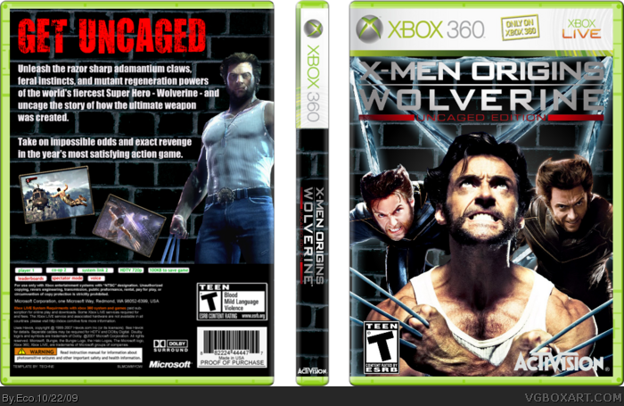 X-Men Origins: Wolverine Uncaged Edition box art cover