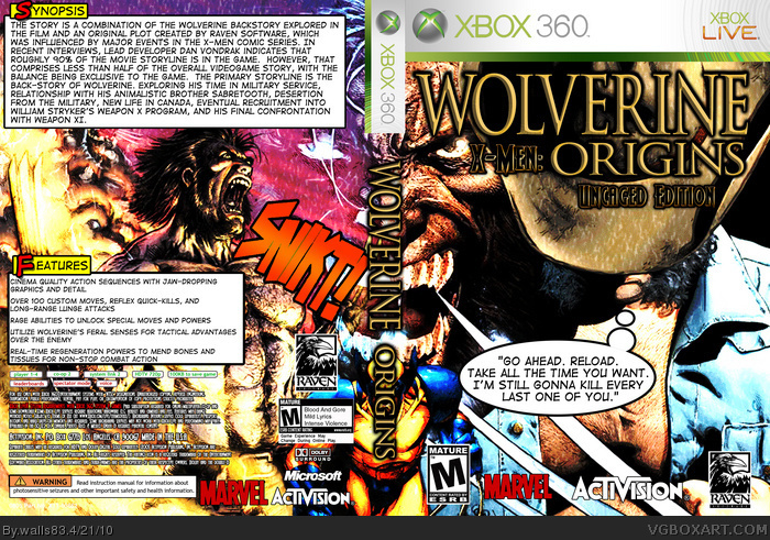 X-Men Origins: Wolverine Uncaged Edition box art cover