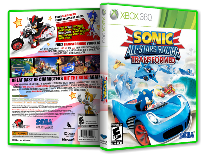Sonic & All-Stars Racing Transformed box art cover
