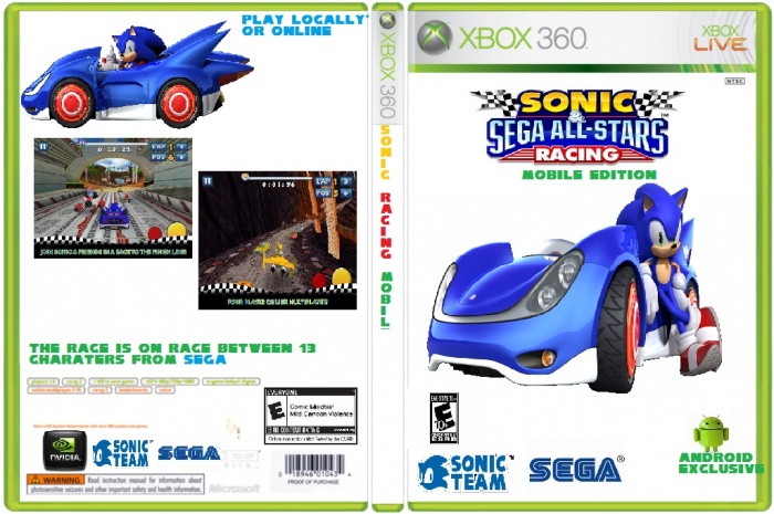 Sonic And Sega All Stars Racing Mobile Edition box art cover
