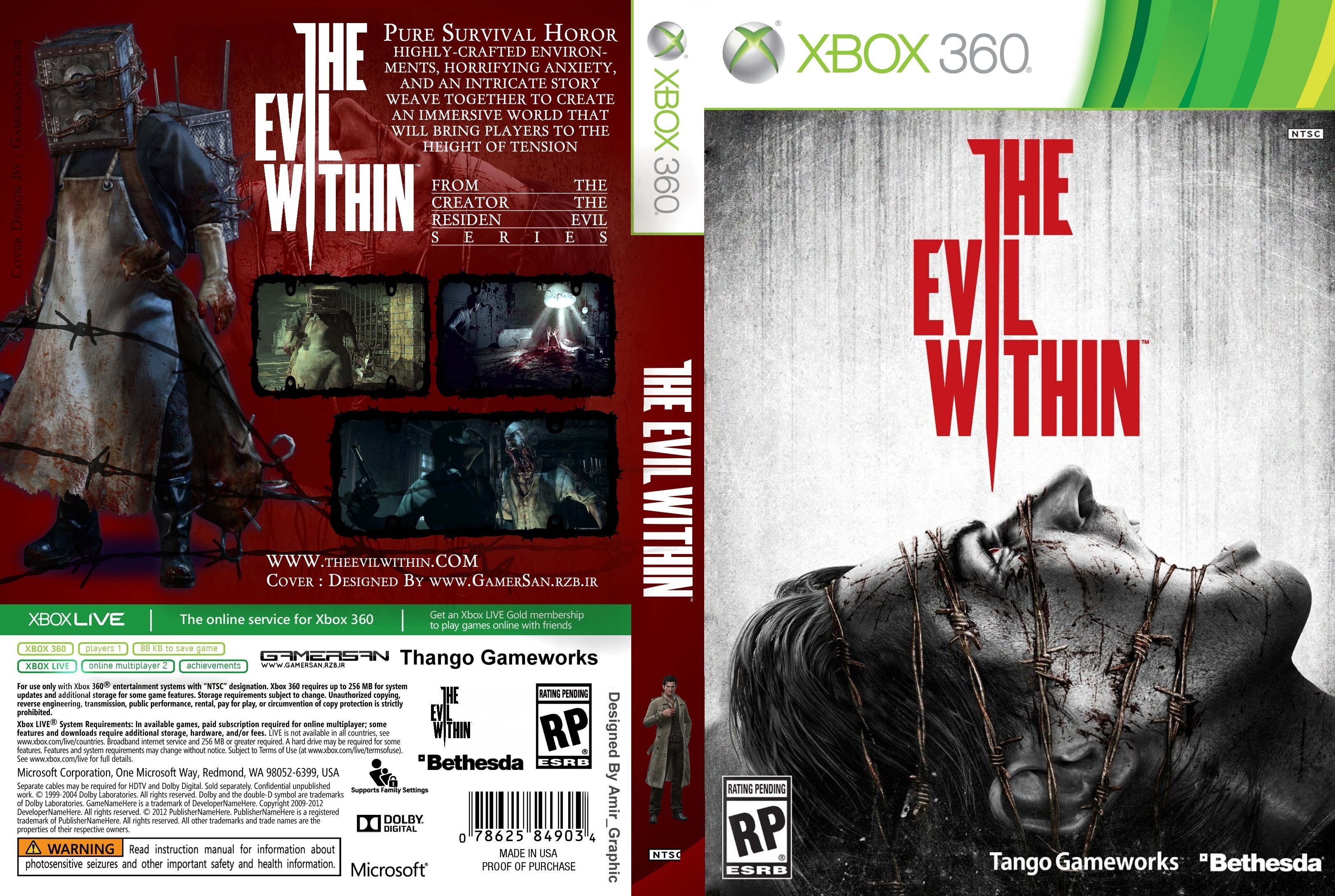 The Evil Within Xbox360 Cover box cover