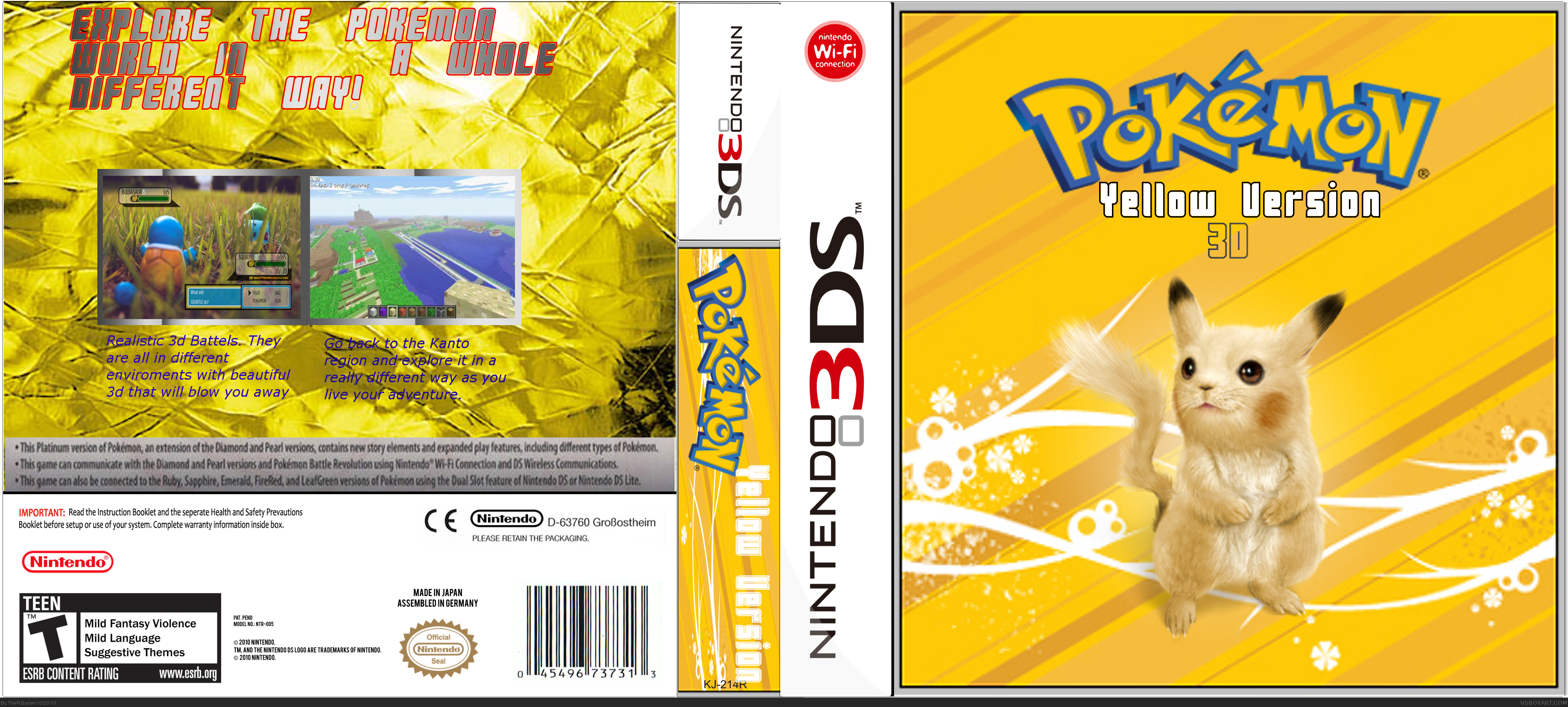 Pokemon Yellow 3D box cover
