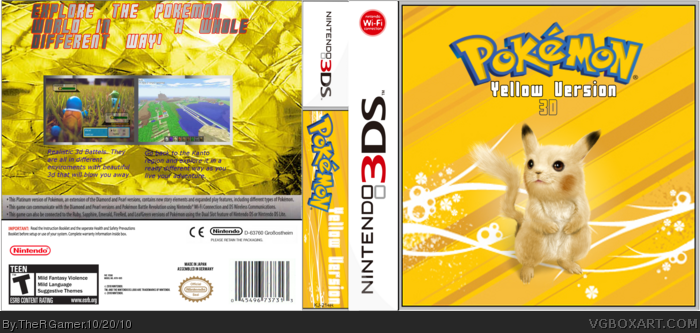 Pokemon Yellow 3D box art cover