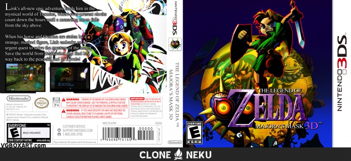The Legend of Zelda Majoras Mask 3D box art cover