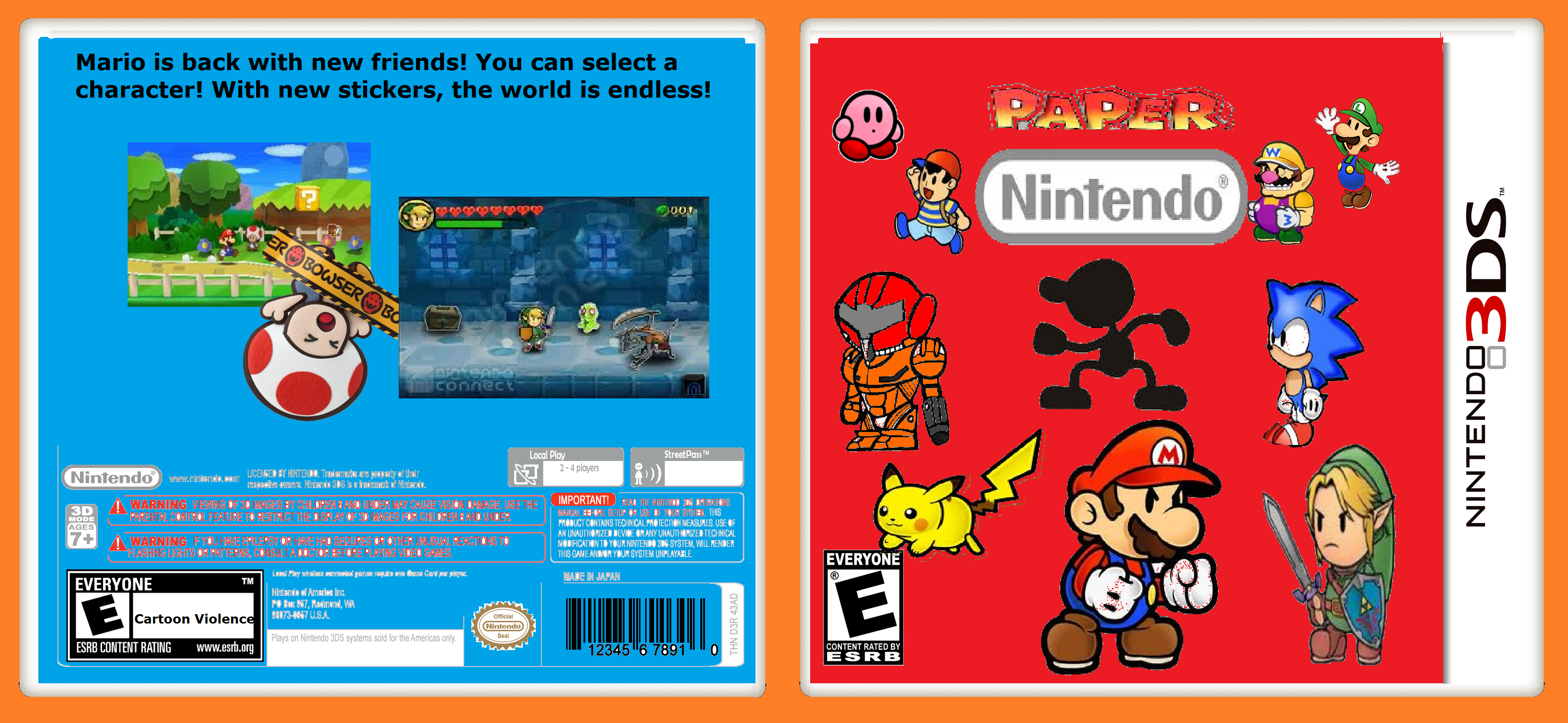Paper Nintendo box cover