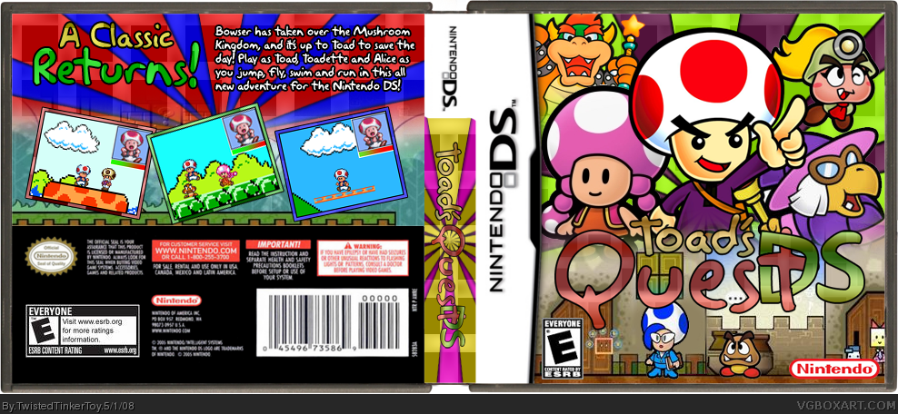 Toad's Quest DS box cover