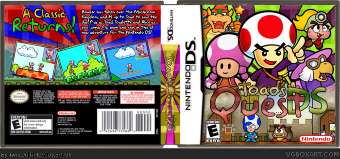 Toad's Quest DS box art cover