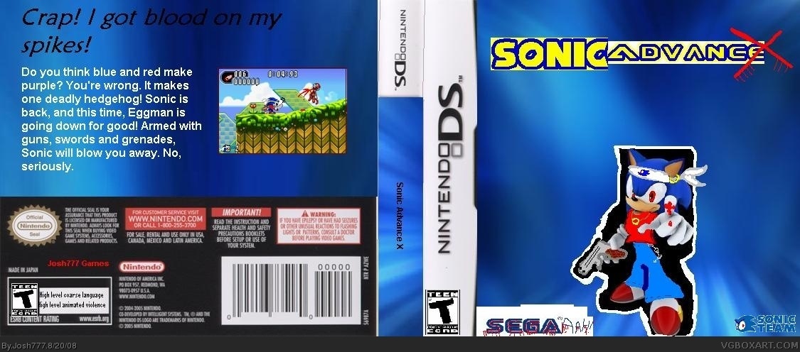 Sonic Advance X box cover