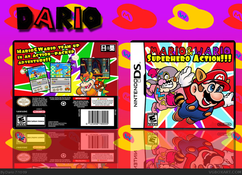 Mario and Wario-Superhero Action!!! box cover